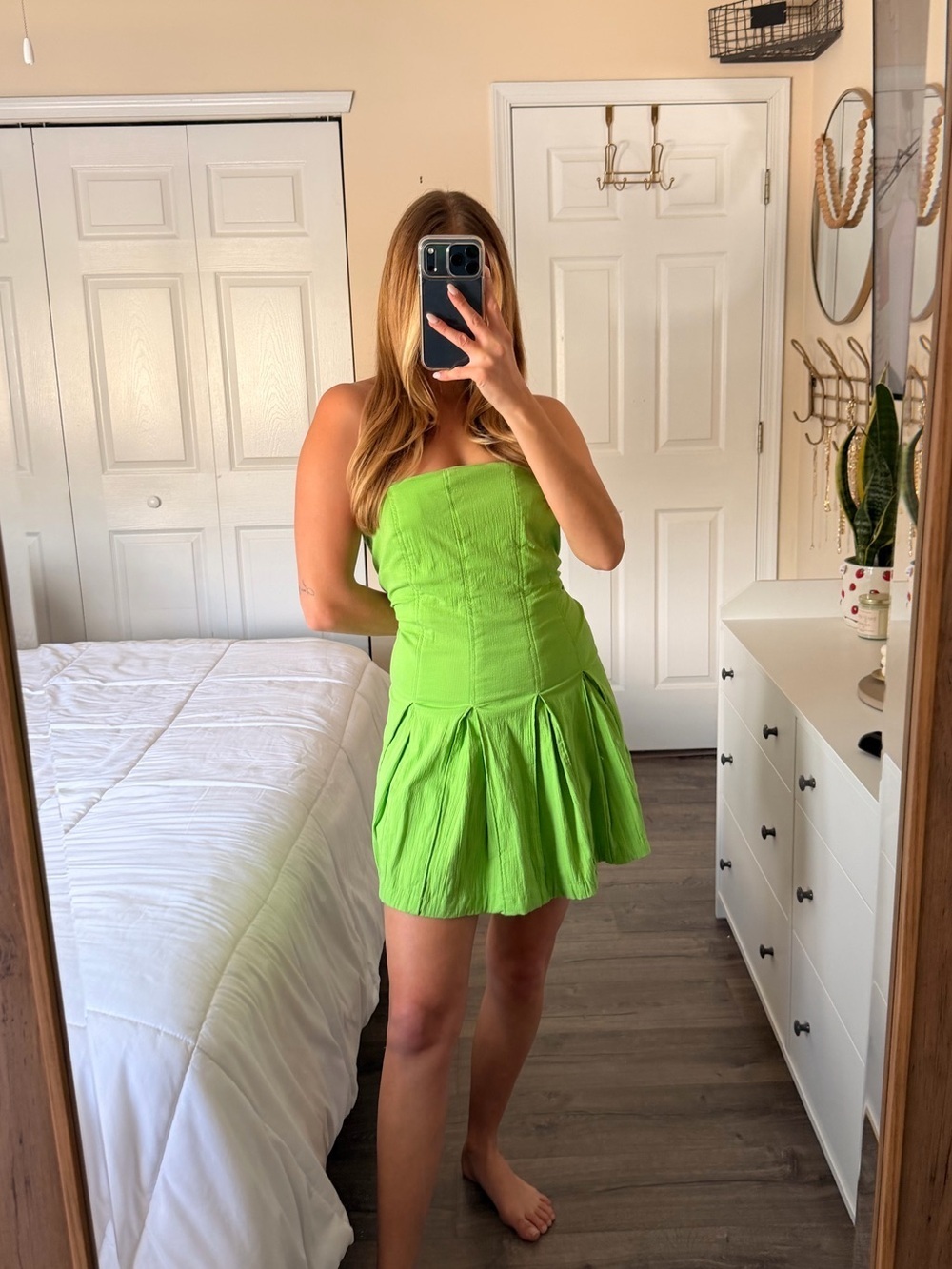 Free People Made Me Smile Mini Strapless Dress